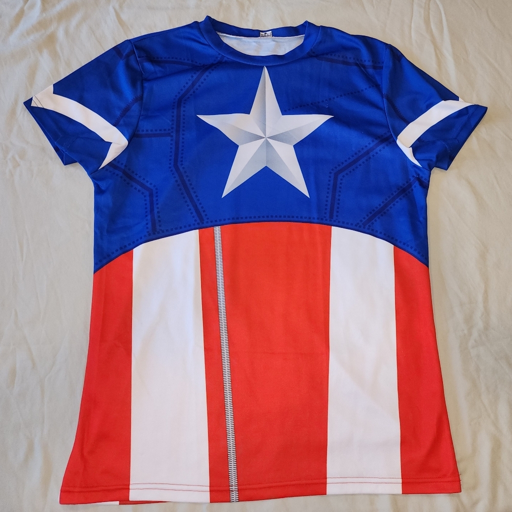 Captain America cycling Or running shirt, Slender 3XL, XXXL